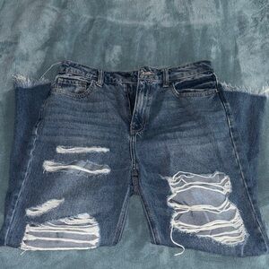 Fashion Nova women's Relaxed Distressed Denim Jeans